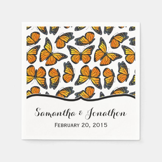 Monarch Butterfly Wedding Servetten (Voorkant)