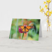 Monarch Butterfly Wenskaart Kaart (Gele Bloem)