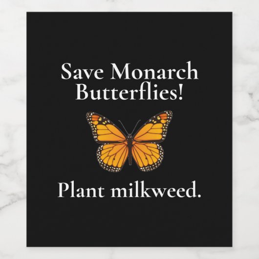 MONARCH BUTTERFLY WIJN ETIKET (Enkel label)