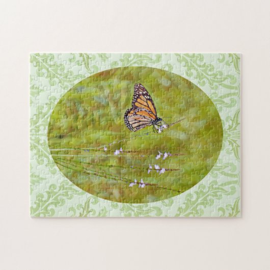 Monarch Butterfly Wildbloemen Pattered Puzzle Legpuzzel (Horizontaal)