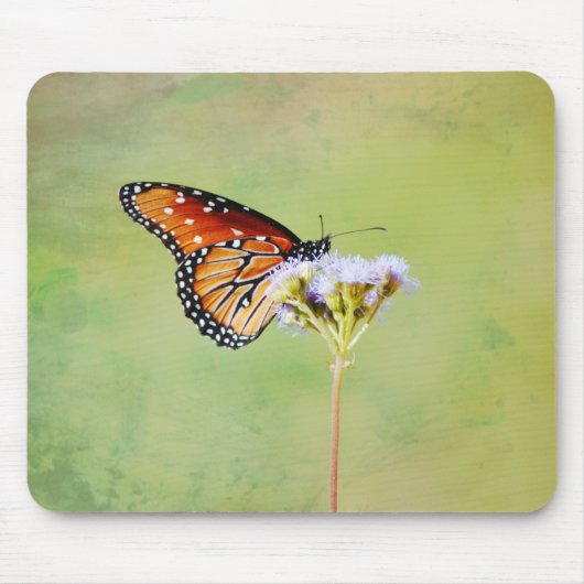 Monarch Butterfly Wildflower Art Muismat (Voorkant)