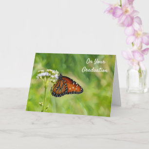 Monarch Butterfly Wildflowers Blessings Afstuderen Kaart