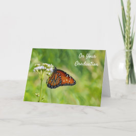 Monarch Butterfly Wildflowers Blessings Afstuderen Kaart