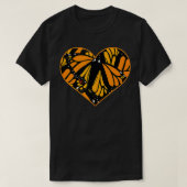 Monarch Butterfly Wing Heart Pattern Cool Natuur  T-shirt (Design voorkant)