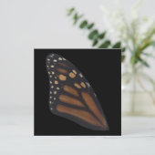 Monarch Butterfly wing on Black Feestdagenkaart (Staand voorkant)
