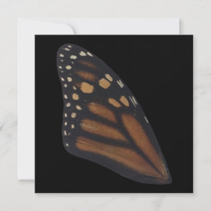 Monarch Butterfly wing on Black Feestdagenkaart