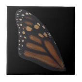 Monarch Butterfly wing on Black Tegeltje (Voorkant)