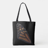 Monarch Butterfly wing on Black Tote Bag (Achterkant)