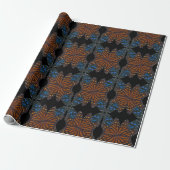 Monarch Butterfly Wing Oranje and Blue Pattern Cadeaupapier (Uitgerold)