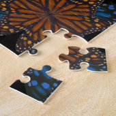 Monarch Butterfly Wing Oranje and Blue Pattern Legpuzzel (Zijkant)