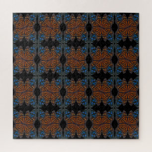 Monarch Butterfly Wing Oranje and Blue Pattern Legpuzzel