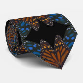 Monarch Butterfly Wing Oranje and Blue Pattern Stropdas (Opgerold)