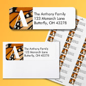 Monarch Butterfly Wing Retouradres Etiket