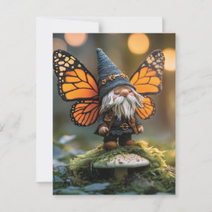 Monarch Butterfly Winged Gnome - Fantasy Creature Briefkaart