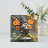Monarch Butterfly Winged Gnome - Fantasy Creature Feestdagenkaart (Staand voorkant)