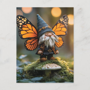 Monarch Butterfly Winged Gnome - Fantasy Creature Feestdagenkaart