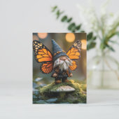 Monarch Butterfly Winged Gnome - Fantasy Creature Feestdagenkaart (Staand voorkant)