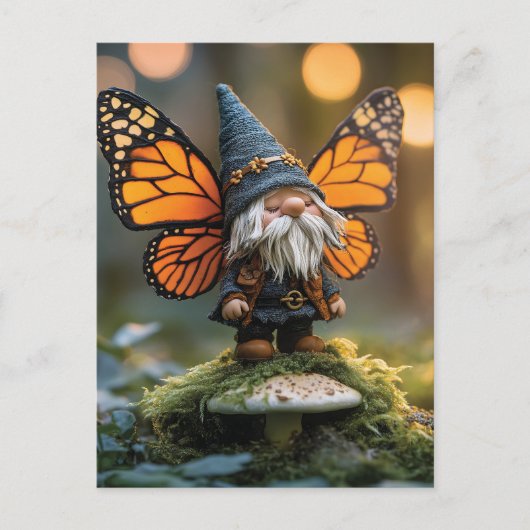 Monarch Butterfly Winged Gnome - Fantasy Creature Feestdagenkaart (Voorkant)