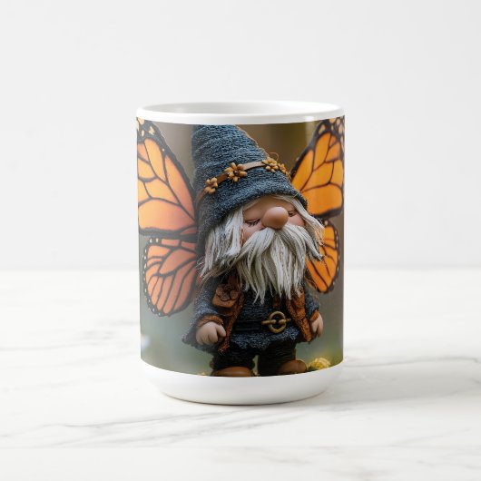 Monarch Butterfly Winged Gnome - Fantasy Creature Koffiemok (Center)