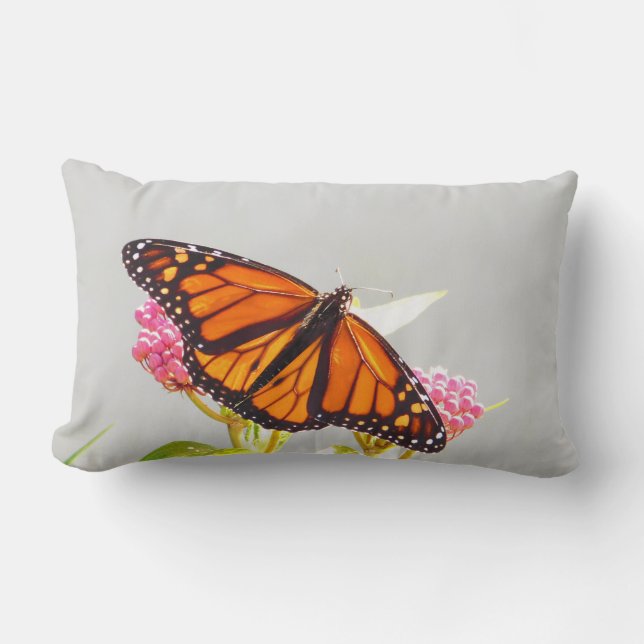 Monarch Butterfly Wings Lumbar Pillow Kussen (Voorkant)