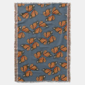 Monarch Butterfly Wings Mosaic on Slate Grey Deken (Voorkant Verticaal)