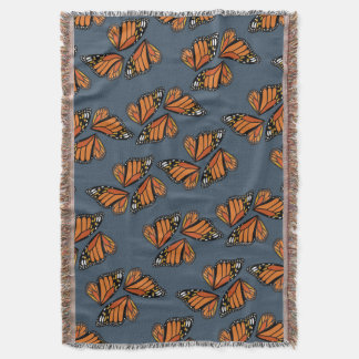 Monarch Butterfly Wings Mosaic on Slate Grey Deken