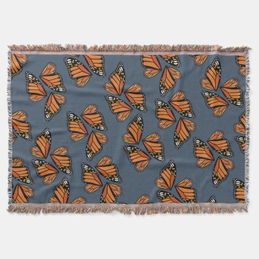 Monarch Butterfly Wings Mosaic on Slate Grey Deken (Voorkant)