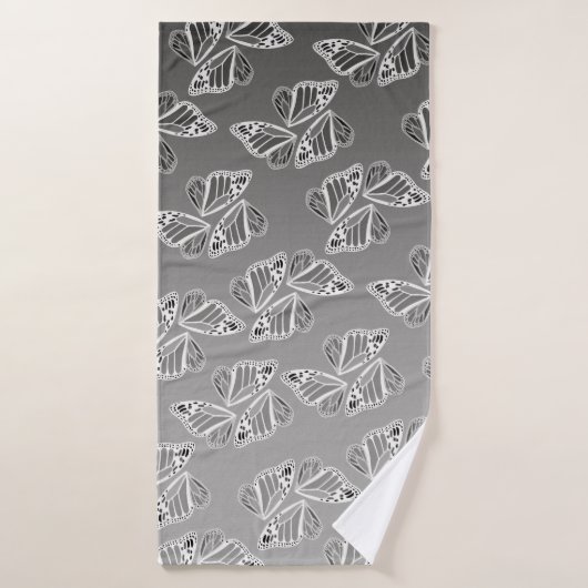 Monarch Butterfly Wings Ombre Warm Monochrome Bad Handdoek (Badhanddoek)