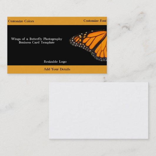 Monarch Butterfly Wings Visitekaartje (Voorkant / Achterkant)