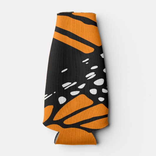 Monarch Butterfly Zwart-Wit-Sinaasappel Aanpassing Flesjeskoeler (Voorkant)