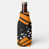 Monarch Butterfly Zwart-Wit-Sinaasappel Aanpassing Flesjeskoeler (Fles Voorkant)