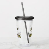Monarch caterpijler cartoon illustratie acryl drinkbeker (Links)