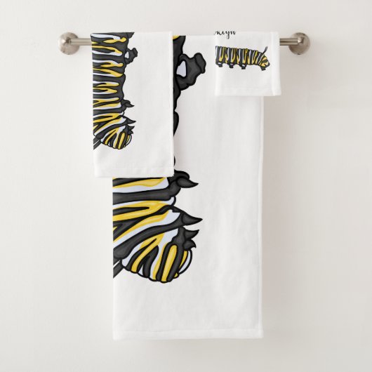 Monarch caterpijler cartoon illustratie bad handdoek (Insitu)