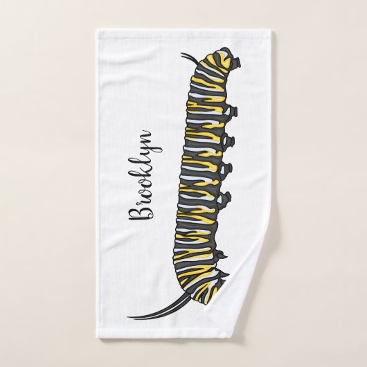 Monarch caterpijler cartoon illustratie bad handdoek (Handdoek)