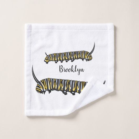 Monarch caterpijler cartoon illustratie bad handdoek (Wasdoekje)