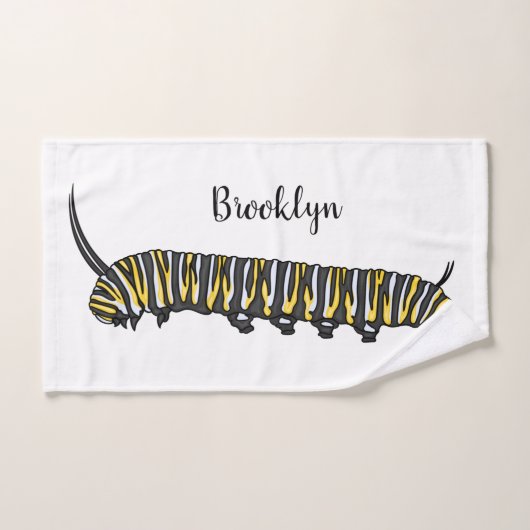 Monarch caterpijler cartoon illustratie bad handdoek (Handdoek)