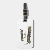 Monarch caterpijler cartoon illustratie bagagelabel (Voorkant verticaal)