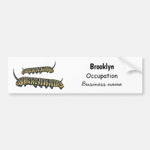 Monarch caterpijler cartoon illustratie bumpersticker