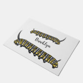 Monarch caterpijler cartoon illustratie deurmat (Schuin)