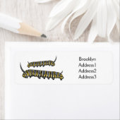 Monarch caterpijler cartoon illustratie etiket (Insitu)