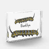 Monarch caterpijler cartoon illustratie fotoblokken (Links)