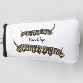Monarch caterpijler cartoon illustratie golfheadcover (Voorkant)