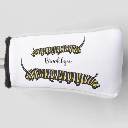 Monarch caterpijler cartoon illustratie golfheadcover (Voorkant)