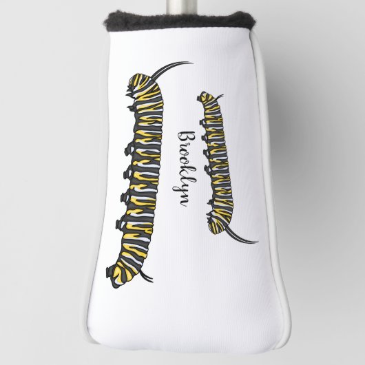 Monarch caterpijler cartoon illustratie golfheadcover (Draai 90)