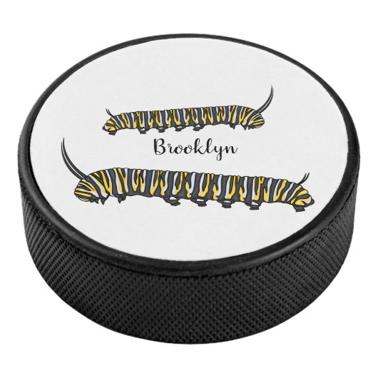 Monarch caterpijler cartoon illustratie hockey puck (3/4)