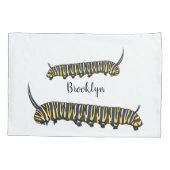 Monarch caterpijler cartoon illustratie kussensloop (Achterkant)