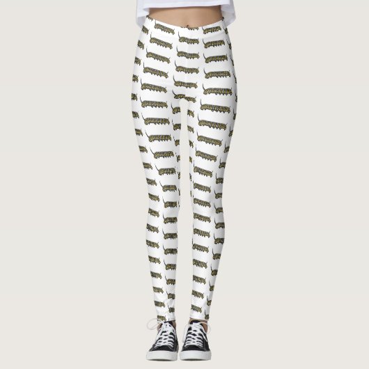 Monarch caterpijler cartoon illustratie leggings (Voorkant)