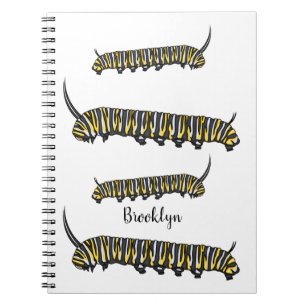Monarch caterpijler cartoon illustratie notitieboek
