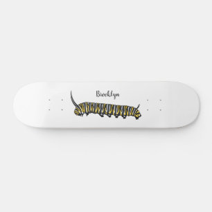 Monarch caterpijler cartoon illustratie persoonlijk skateboard