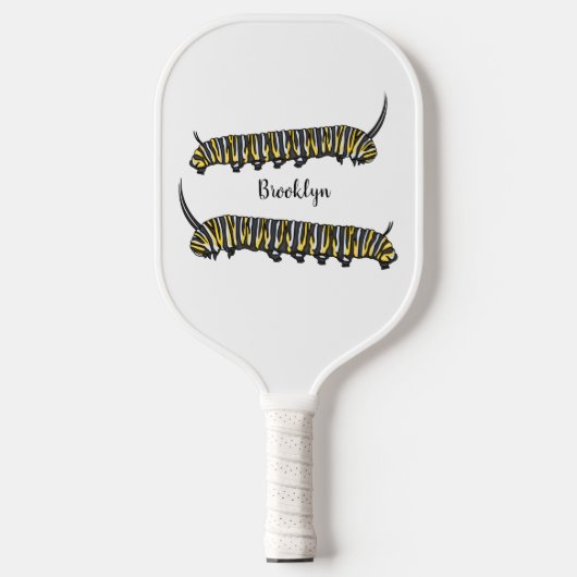 Monarch caterpijler cartoon illustratie pickleball paddle (Voorkant)